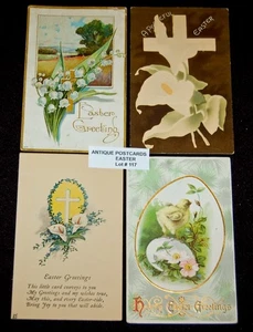 ANTIQUE Postcards Lot of 4 Over 110 Years Old Lot#117 Easter - Picture 1 of 2