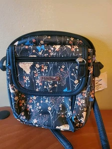 Multi Sac Crossbody verstellbare Handtasche schwarz Herbst farbig Blumen & Schmetterlinge  - Bild 1 von 18