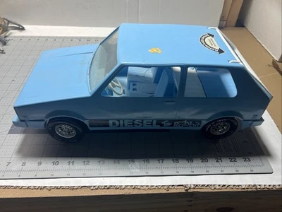 20 世纪 70 年代加工塑料公司大众 RABBIT DIESEL 浅蓝色玩具车 罕见 — 第 1/4 张图片