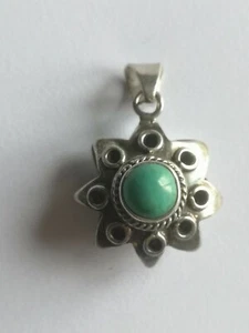 CIONDOLO CON PASTA DI TURCHESE - MICROFUSIONE DI QUALITA' IN ARGENTO - Picture 1 of 2