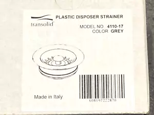 Transolid 3.5-in Grey Plastic Disposal Drain Basket Strainer OPEN BOX - Picture 1 of 4