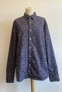 Boden Long Sleeve Shirt Mens Size Large Polar Bear Print Navy Button Down Animal - Picture 1 of 7