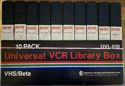 Juego de caja de almacenamiento VCR vintage VHS o biblioteca beta nuevo stock antiguo Foto 1 de 4