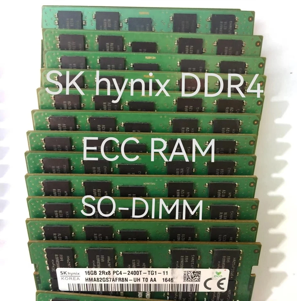 Portátil SK Hynix 16 GB ECC SODIMM RAM DDR4 3200 MHz 2933 MHz 2666 MHz 2400 MHz 260 pines Foto 1 de 1