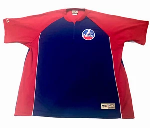 Vintage New Jersey Nets Shooting Shirt Warmup Majestic Hardwood Classics 2XL - Picture 1 of 7
