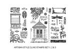 GRAPHIC 45 "ARTISAN STYLE" CLING STAMP SETS 1, 2 & 3 RETIRED  SCRAPJACK'S PLACE