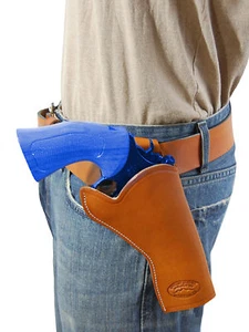 NEW Barsony Tan Leather Cross Draw Gun Holster for Smith & Wesson 4" Revolvers - Picture 1 of 9