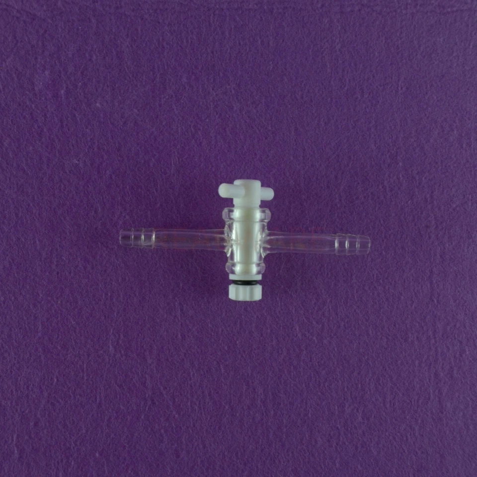 Straight Adapter with PTFE Stopcock, with Hose Connection,glass Valve - Image 1 of 1