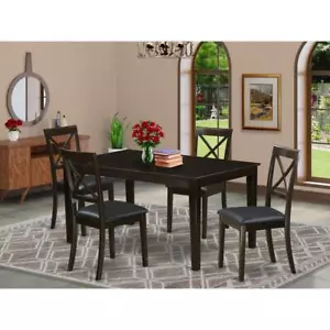 5 Pc Dining room set- Top Dining Table and 4 Leather Dining Chairs - Picture 1 of 4