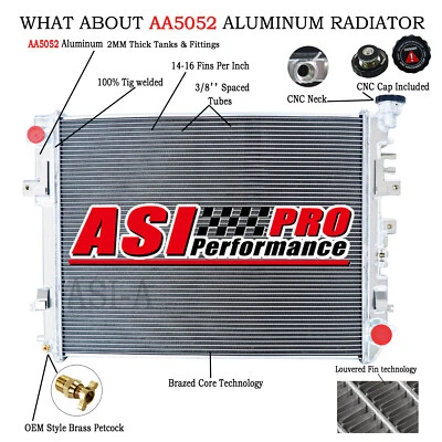 2 Row Aluminum Radiator For 2009-18,2012 Dodge Ram 1500 2500 3500 4000 5.7L 3.6L Foto 1 de 4