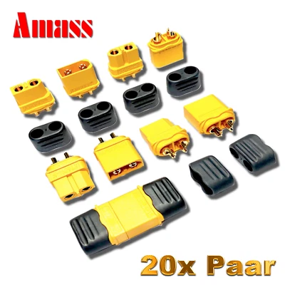 20 pares de 40 piezas originales Amass XT60H enchufe de oro de alta corriente... - Imagen 1 de 4