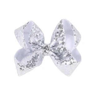 1PC Grosgrain Ribbon Hair Bows with Clip 5 inch Large Bow Sequins Hair Clip - Picture 1 of 25