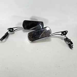 Coppia Specchietti Retrovisori Laterali Bici Bicicletta Supporto Manubrio Nero Cromato - Foto 1 di 5