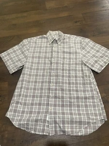 Peter Millar Size Large L Cotton Silk Short Sleeve Button Down Shirt - Picture 1 of 3
