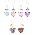 2 Pcs Necklaces Heart-shaped Photo Box Pendant Necklace for Best Friend