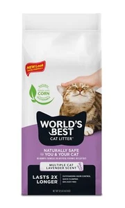 WORLDS BEST CAT LITTER Multiple Cat Lavender Scented 32-Pounds - Picture 1 of 10