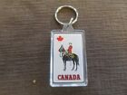Vintage Canada RCMP Mountie Keychain Thermometer Back 1 1/2 x 2" plus chain