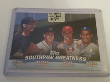 2001 Topps Combos #TC17 Southpaw Greatness Sandy Koufax, Spahn, Johnson, Carlton