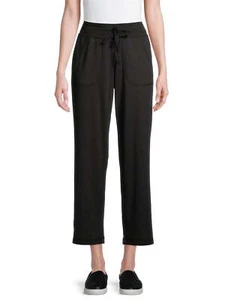 Athletic Works Sweatpants Women's Size M Black Athleisure French Terry --Y4-- - Picture 1 of 4