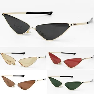 Chat Eye Slim Métal Cadre Lunettes de Soleil Cadre Or UV400 - Bild 1 von 5