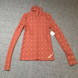 Free People Womens Top XS Intimately Sheer Lace Layering Terra Cotta NWT - Picture 1 of 10