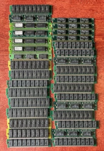 Lot of 32 - 30 Pin Simm Ram SamSung IBM Mitsubishi / up to 1MB each / UnTested - Bild 1 von 17