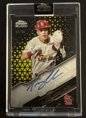 2020 Topps Chrome Black Uncirculated Autograph Auto #TE Tommy Edman /50 - Image 1 of 3