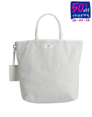 PVP€310 PINKO Bolso de Mano Cuero Perforado Doble Asas Hecho en Italia Foto 1 de 4