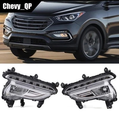For 2017-18 Hyundai Santa Fe Sport Left & Right Side Front Drving Fog Light DRL - Image 1 of 4