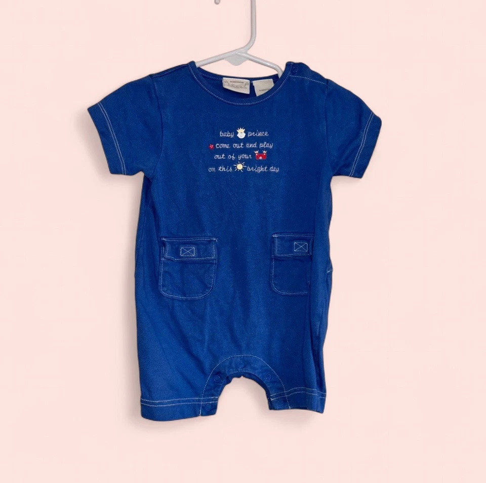 Mameluco vintage Nordstrom Baby Prince 6 meses una pieza algodón bordado  Foto 1 de 4