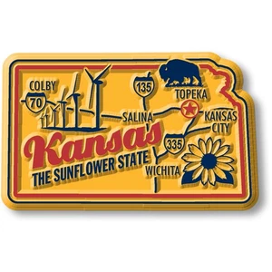 Kansas Premium State Magnet por Classic Magnets, 2.6" x 1.6" - Imagen 1 de 5