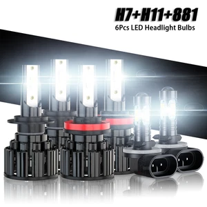 For Kia Sorento 2014-2015 Kit H7 H11 LED Headlight 881 Fog Light Combo Bulbs - Foto 1 di 12