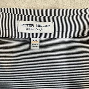 Peter Millar Summer Comfort Polo Shirt Men XXL Gray Striped Short Sleeve Netjets - Picture 1 of 8