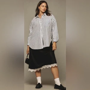 Neu mit Etikett Anthropologie The Bennet Button-Down-Hemd von Maeve indigostreifen Gr. 3X - Bild 1 von 11