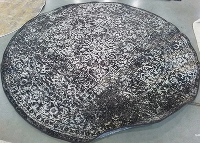 Alfombra negra/gris 6'-7" x 6'-7" defectuosa, precio reducido 1172785231 EVK256R-7R Foto 1 de 4