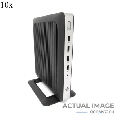 Lote de 10 unidades HP T630 Thin Client AMD GX-420GI 2,0 GHz 8 GB 120 GB M.2 SSD con soporte Foto 1 de 4