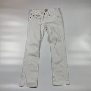 True Religion Jeans Womens 25 White Denim Retro Disco Joey Low Rise Skinny Leg - Picture 1 of 9