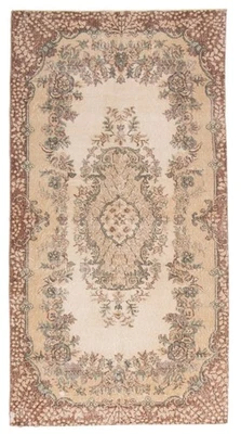 Alfombra de corredor tradicional oriental de lana 3'7" x 7'1" vintage anudada a mano Foto 1 de 4