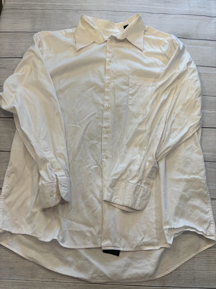 Camisa Alfani Para Hombres XL Blanca Vestido Pinpoint Manga Larga Botón Cuello Punta Frontal Foto 1 de 4