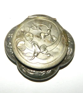 joli poudrier en métal argenté période Art Nouveau début 1900 - Bild 1 von 4