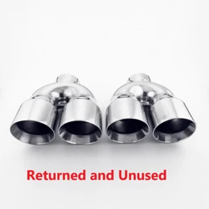 Returned Unused Exhaust Tips 3" Inlet 4" Out Angle Cut 9" Length 2PCS - Foto 1 di 5
