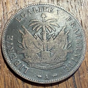 PIECE DE 2 CENTIMES RÉPUBLIQUE D’HAÏTI 1886 (1160) RECHERCHÉE - Imagen 1 de 2