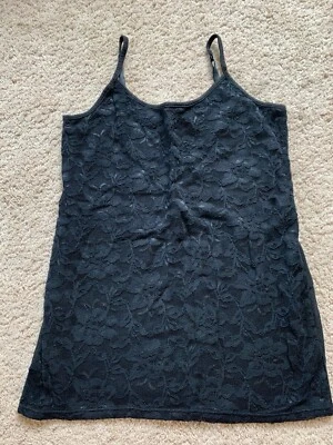 Motherhood Maternity Womens Black Lace Tank Top Shirt Large Spaghetti Strap - Image 1 of 2