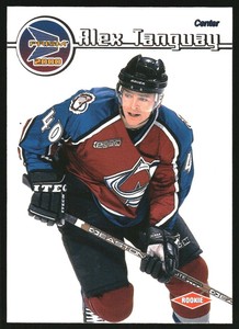1999-00 Pacific Prism Colorado Avalanche Hockey Card #42 Alex Tanguay