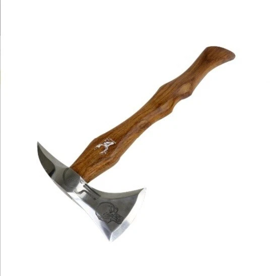TheBoneEdge 17.5" Punisher Etched Hunting Throwing Axe Wood Handle With Sheath - Image 1 of 1