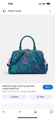 Bolso de mano Coach Lillie con estampado floral jumbo  Foto 1 de 4