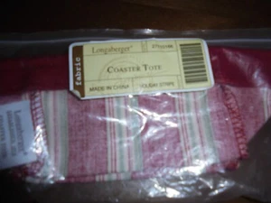 Forro de cesta Longaberger Holiday Stripe estragón, especias, montaña rusa #27710166 - Imagen 1 de 1