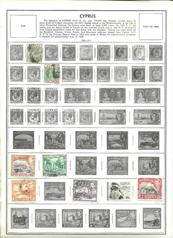 15 Cyprus stamps - before and after 1960 Cover