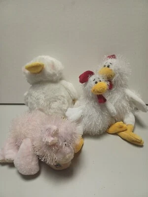 Webkinz Lot Of 4 Farm Animals NO CODES Chicken Pig Duck - Image 1 of 4