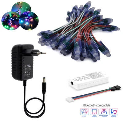 WS2811 LED pixel Module 5V RGB Addressable +SP110E LED Controller +power Supply - Image 1 of 4